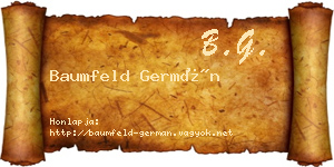 Baumfeld Germán névjegykártya
